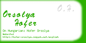 orsolya hofer business card